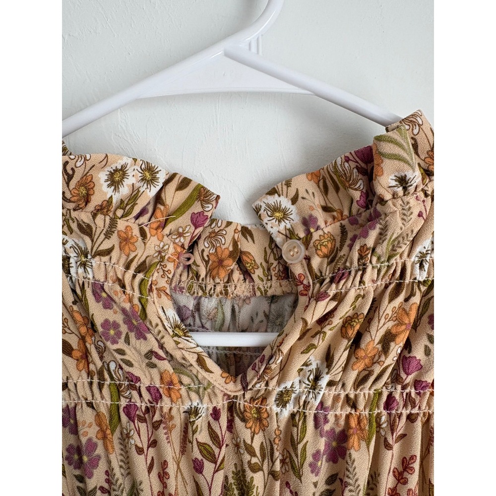 Simply Southern Floral Smocked Mini‎ Dress Cottagecore Boho Girly Wedding Guest - Picture 3 of 6